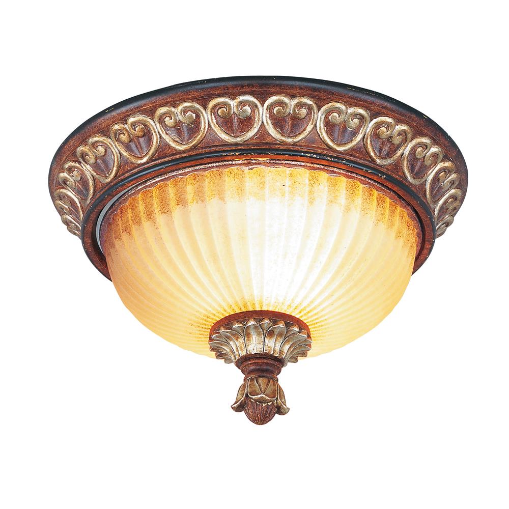 Livex Lighting 8562-63 Villa Verona Ceiling Mount in Verona Bronze with Aged Gold Leaf Accents 